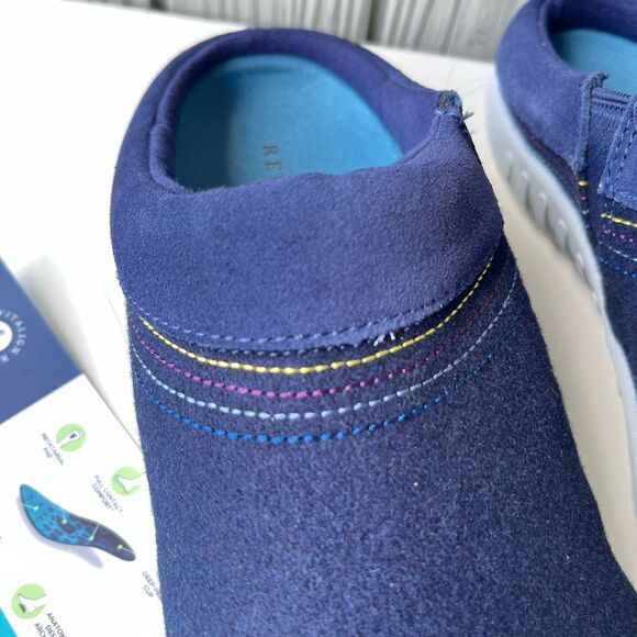Revitalign Eden Wool Suede Orthopedic Slip-On Clog Navy Grey SZ 9B NWOB - Picture 11 of 12